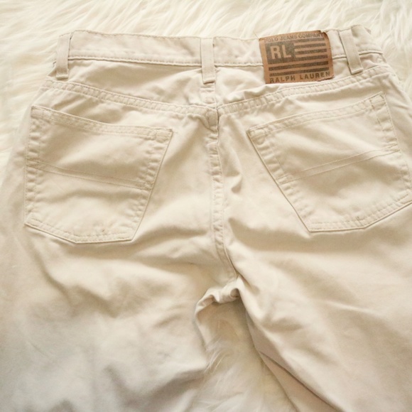 Ralph Lauren Off White Cropped Bootcut Pants Vintage
